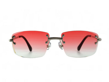 günstige Sonnenbrille mit rotem Glas