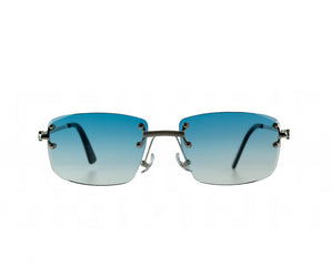 günstige Sonnenbrille mit blauem Glas
