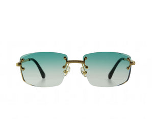 günstige Sonnenbrille mit grünem Glas